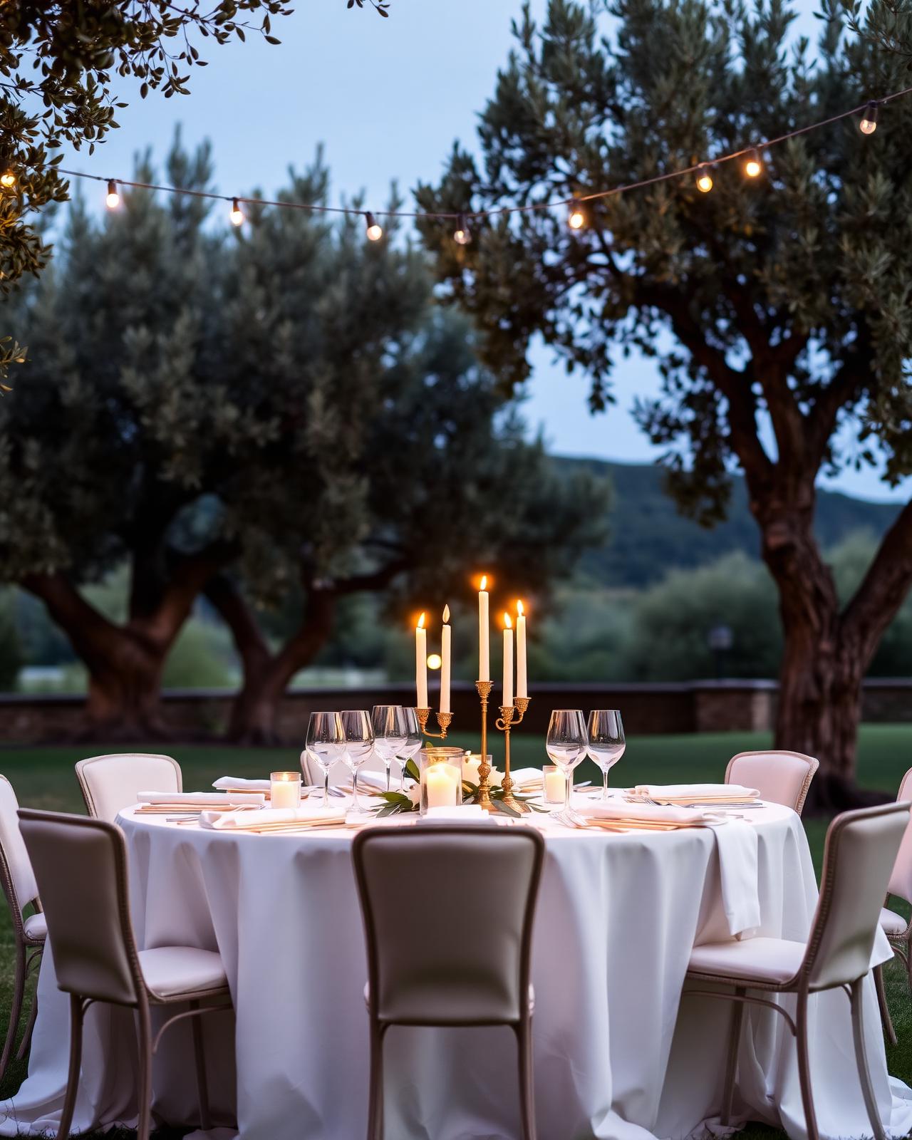 Dinner under the olive trees